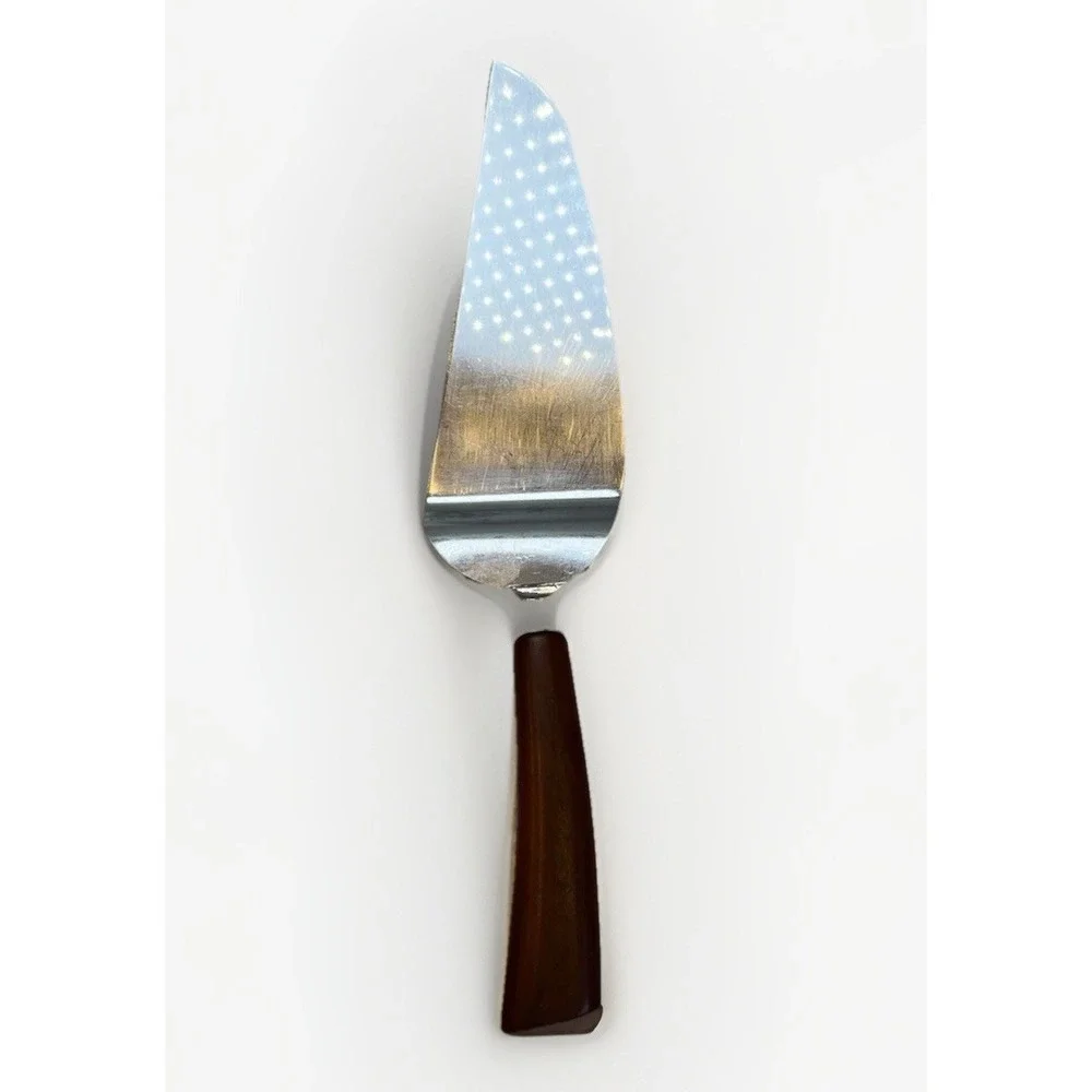 Pie Server Cake Slicer Stainless Steel Marbled Bakelite Style‎ Handle Vintage